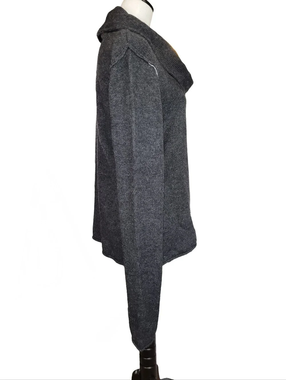 Ladies Converse One Charcoal Gray Cowl Neck Knit Sweater Size XL